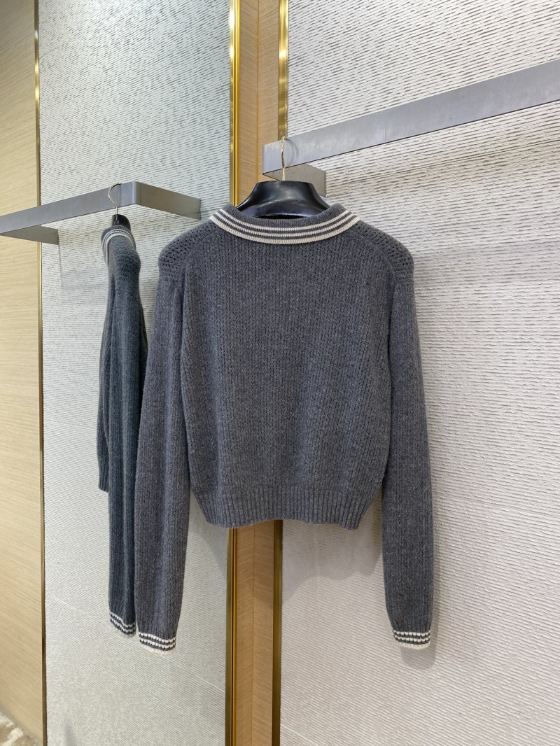 Miu Miu Cutout Lapel Long Sleeve Sweater 6