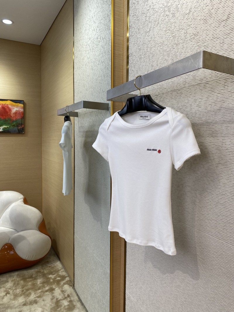 Miu Miu White Small Sailboat gossip Slim Fit T-Shirt 2