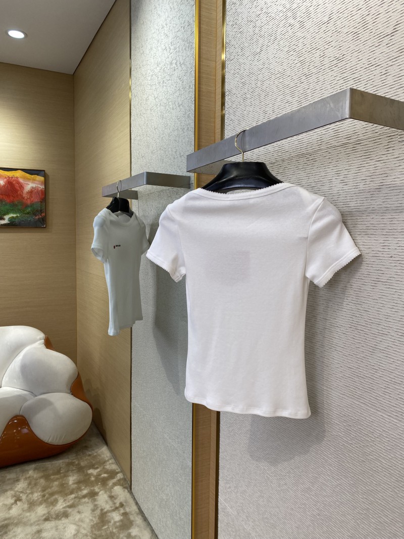 Miu Miu White Small Sailboat gossip Slim Fit T-Shirt 3