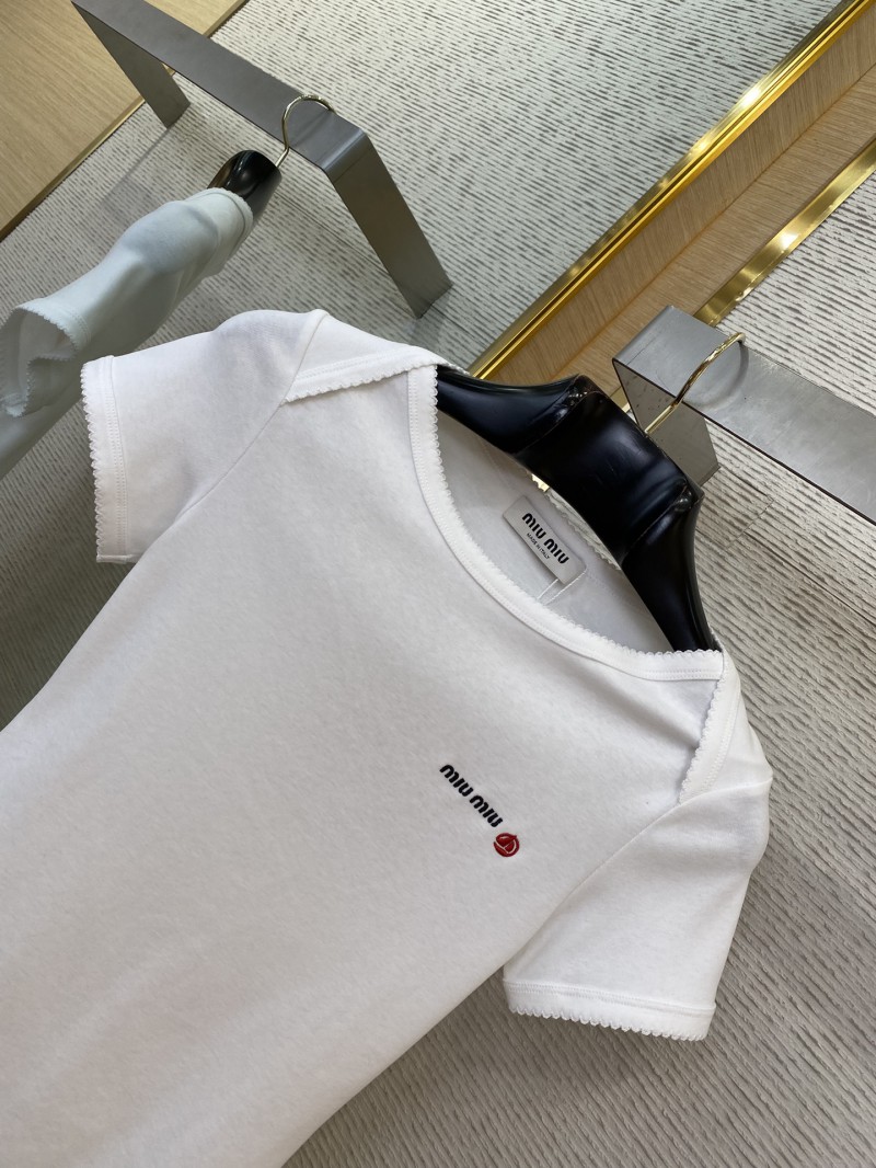 Miu Miu White Small Sailboat gossip Slim Fit T-Shirt 5