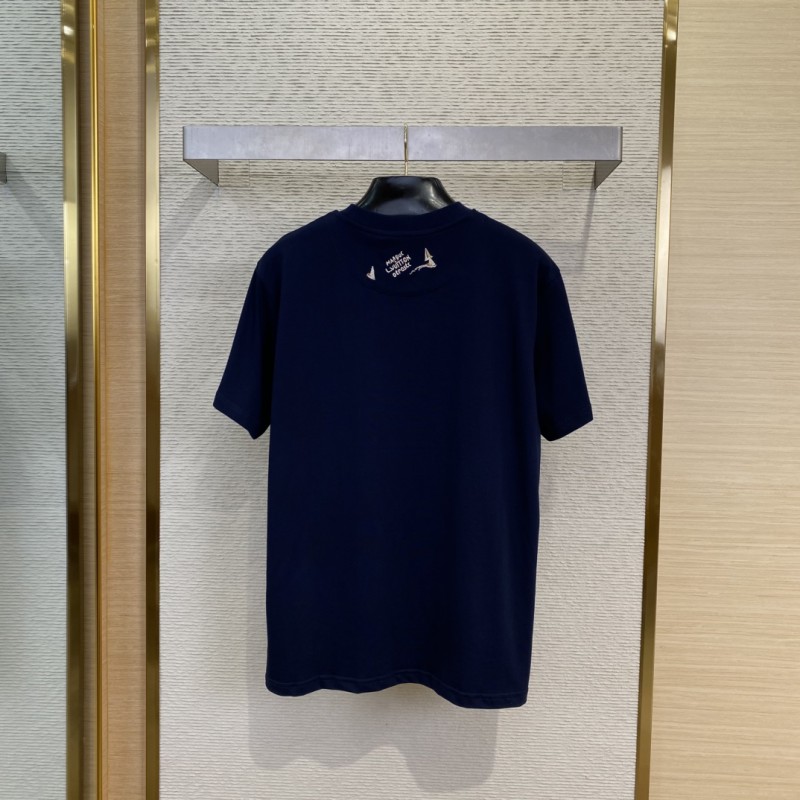 LV Sailboat Logo Embroidered Short Sleeve T-Shirt 1
