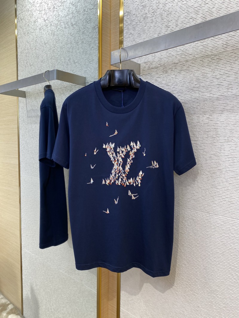 LV Sailboat Logo Embroidered Short Sleeve T-Shirt 4