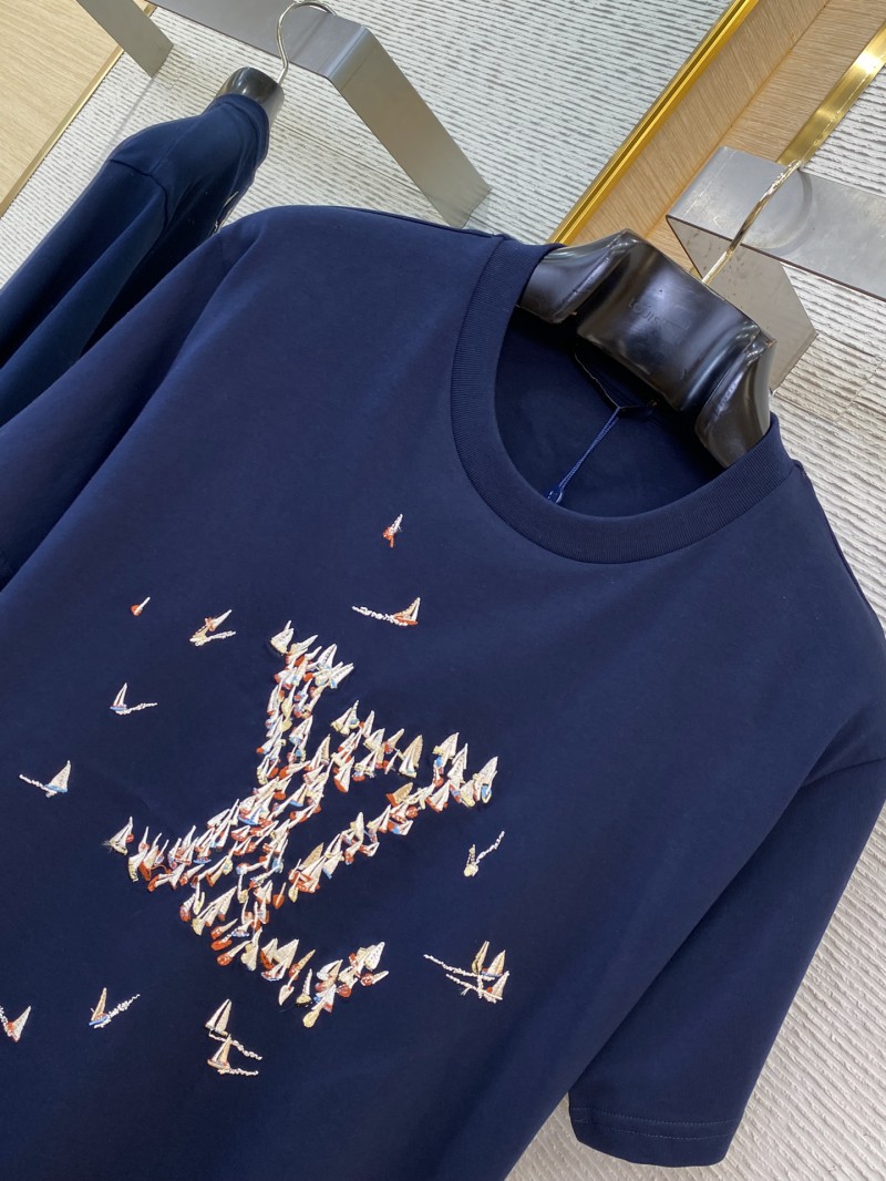 LV Sailboat Logo Embroidered Short Sleeve T-Shirt 5
