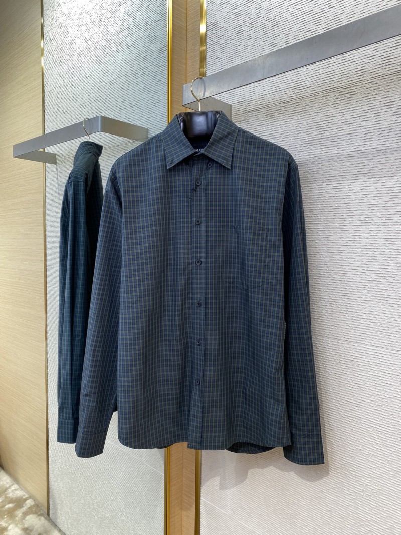 Balenciaga Check Cotton Long Sleeve Lapel Shirt 4
