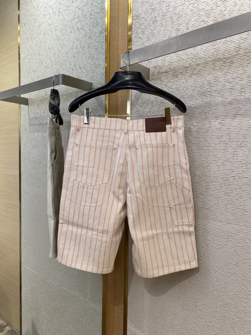 Dior logo embroidered striped shorts pink 6