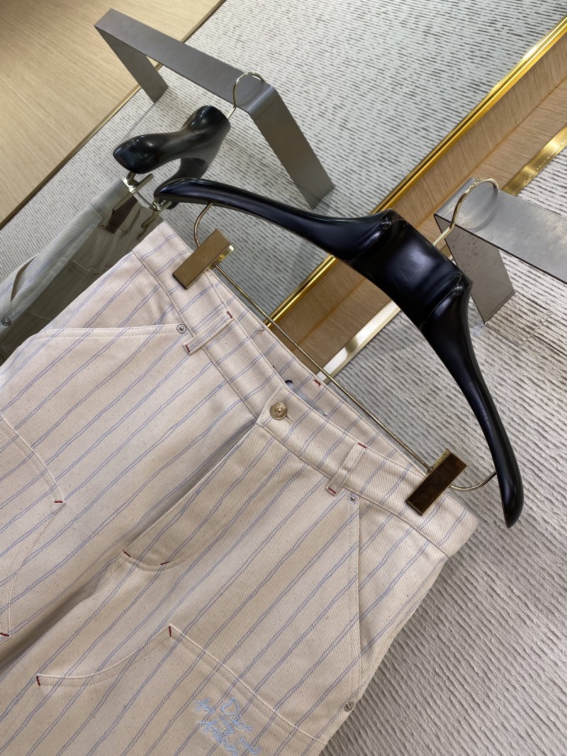Dior logo embroidered striped shorts white 5