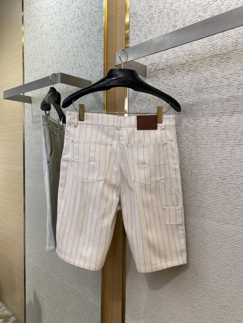 Dior logo embroidered striped shorts white 6