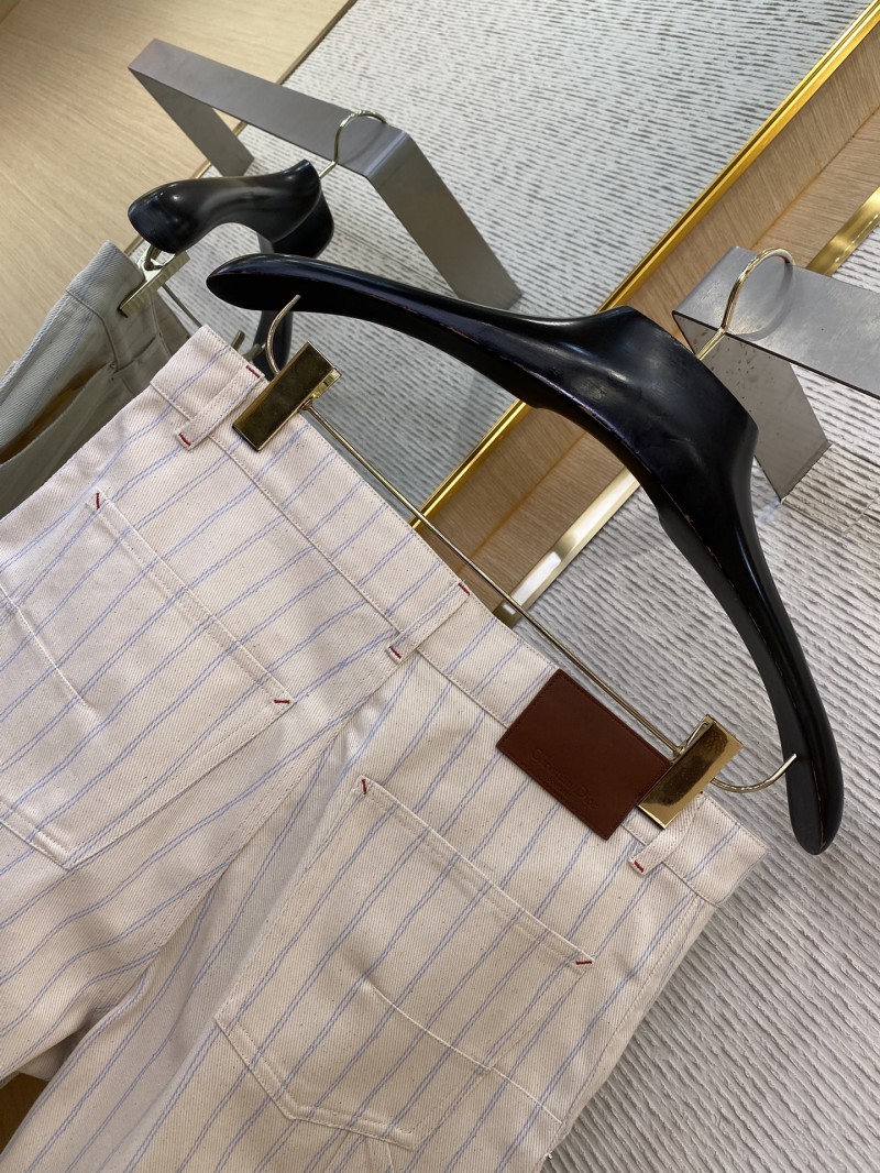 Dior logo embroidered striped shorts white 7