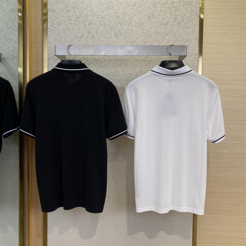 Dior Bee logo embroidered polo shirt white 1