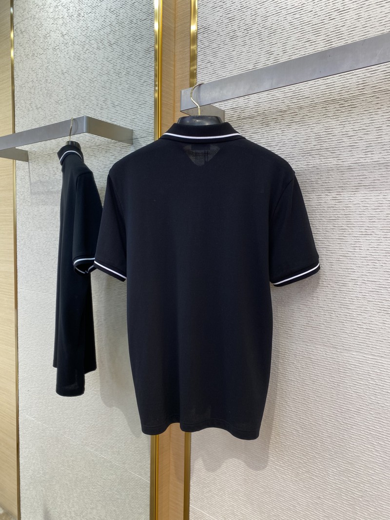 Dior Bee logo embroidered polo shirt black 6