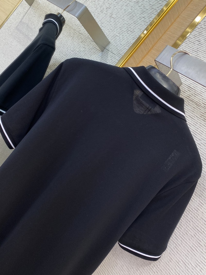Dior Bee logo embroidered polo shirt black 7