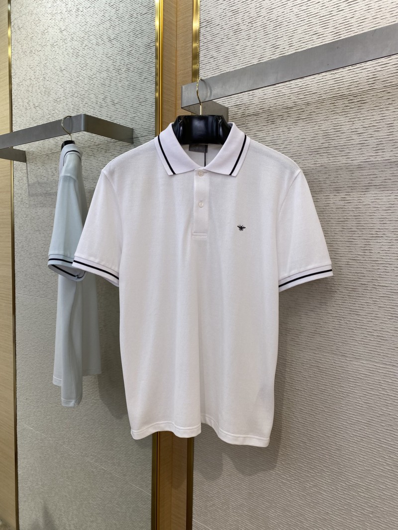 Dior Bee logo embroidered polo shirt white 4
