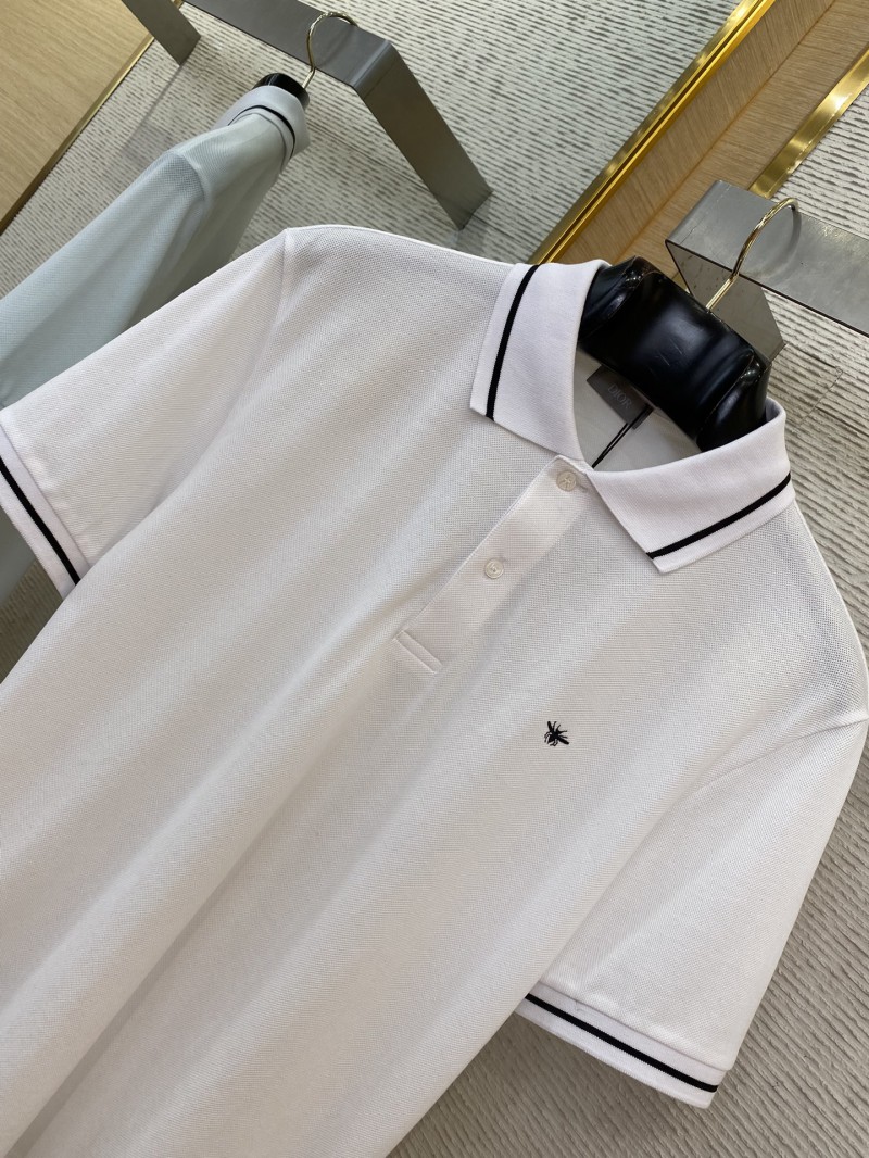 Dior Bee logo embroidered polo shirt white 5