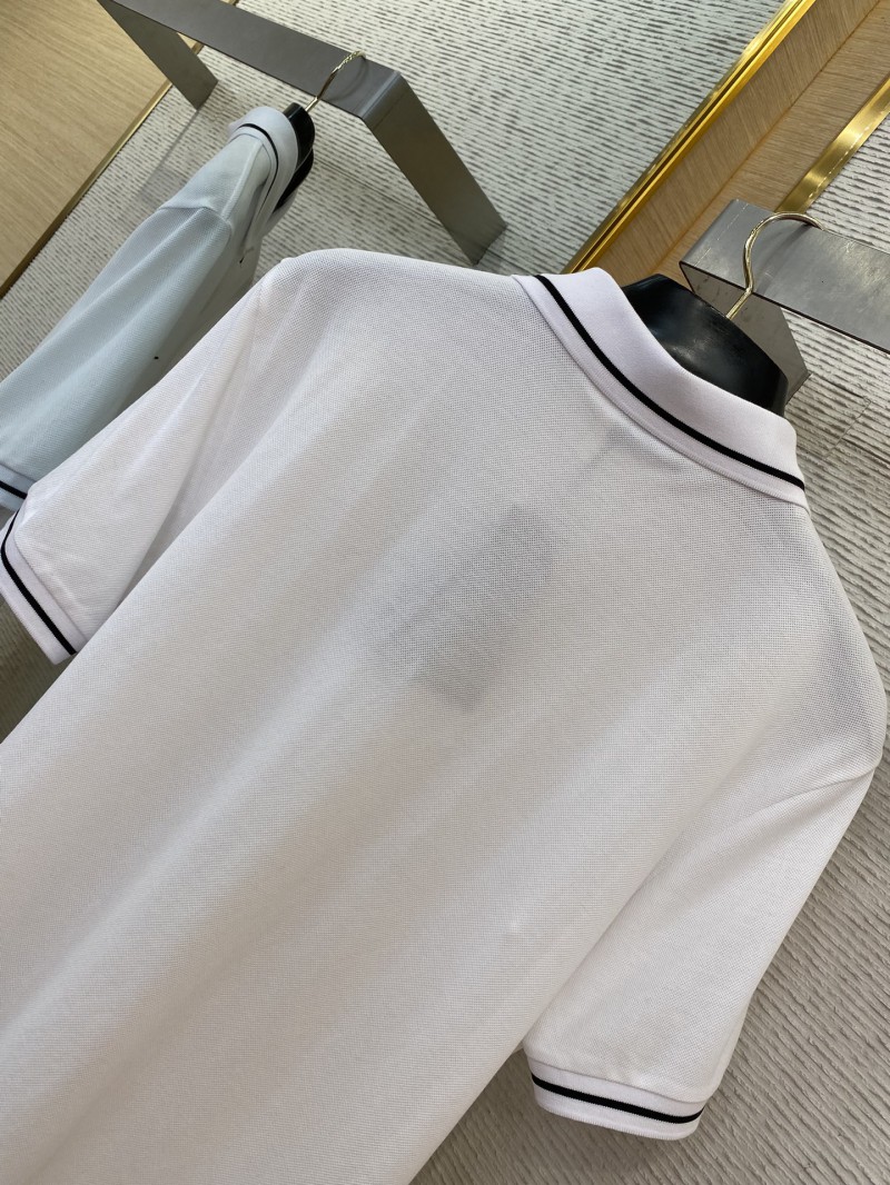 Dior Bee logo embroidered polo shirt white 7