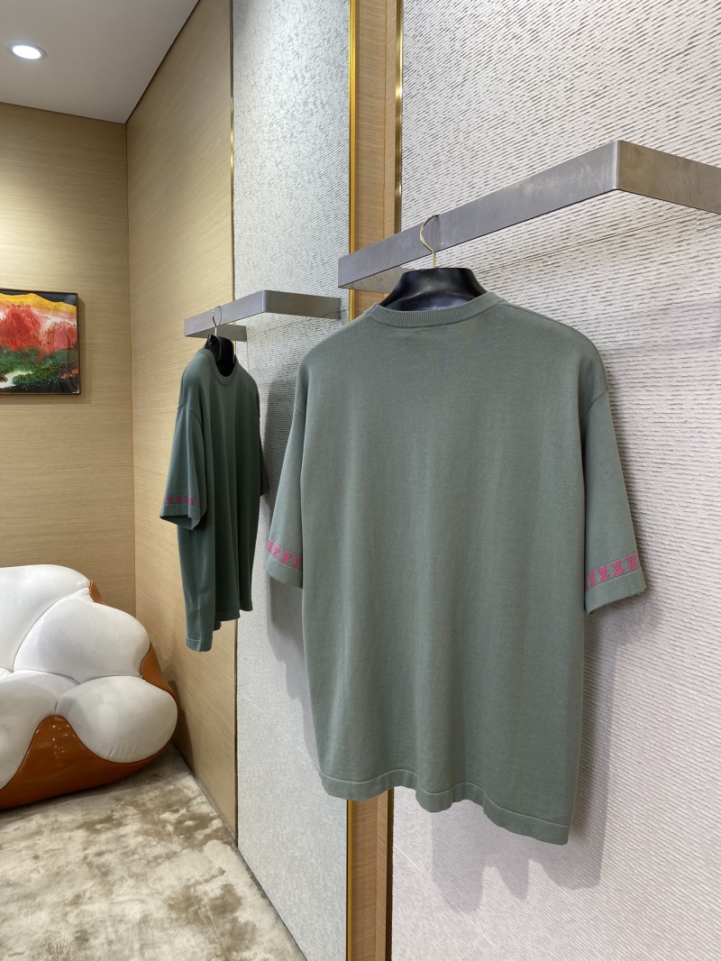 LV Appliqu??d Sleeve Knit Short Sleeve T-Shirt 3