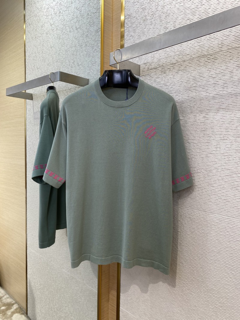 LV Appliqu??d Sleeve Knit Short Sleeve T-Shirt 4
