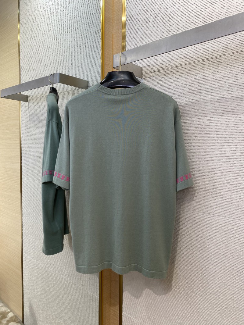 LV Appliqu??d Sleeve Knit Short Sleeve T-Shirt 6