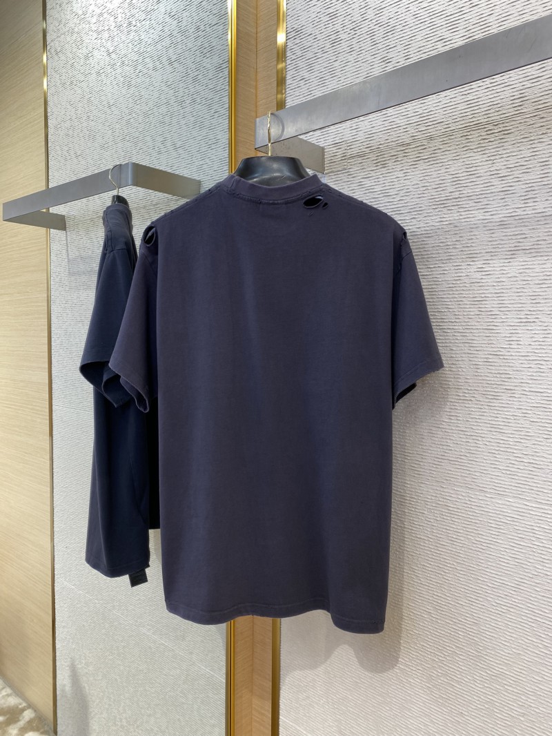 Balenciaga Pink Sand Gold Printed Aged Short Sleeve 6