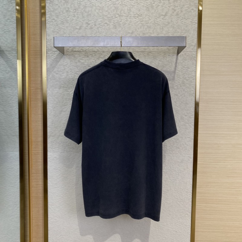 Balenciaga Grunya Small Town Washed Sail Short Sleeve T-Shirt 1