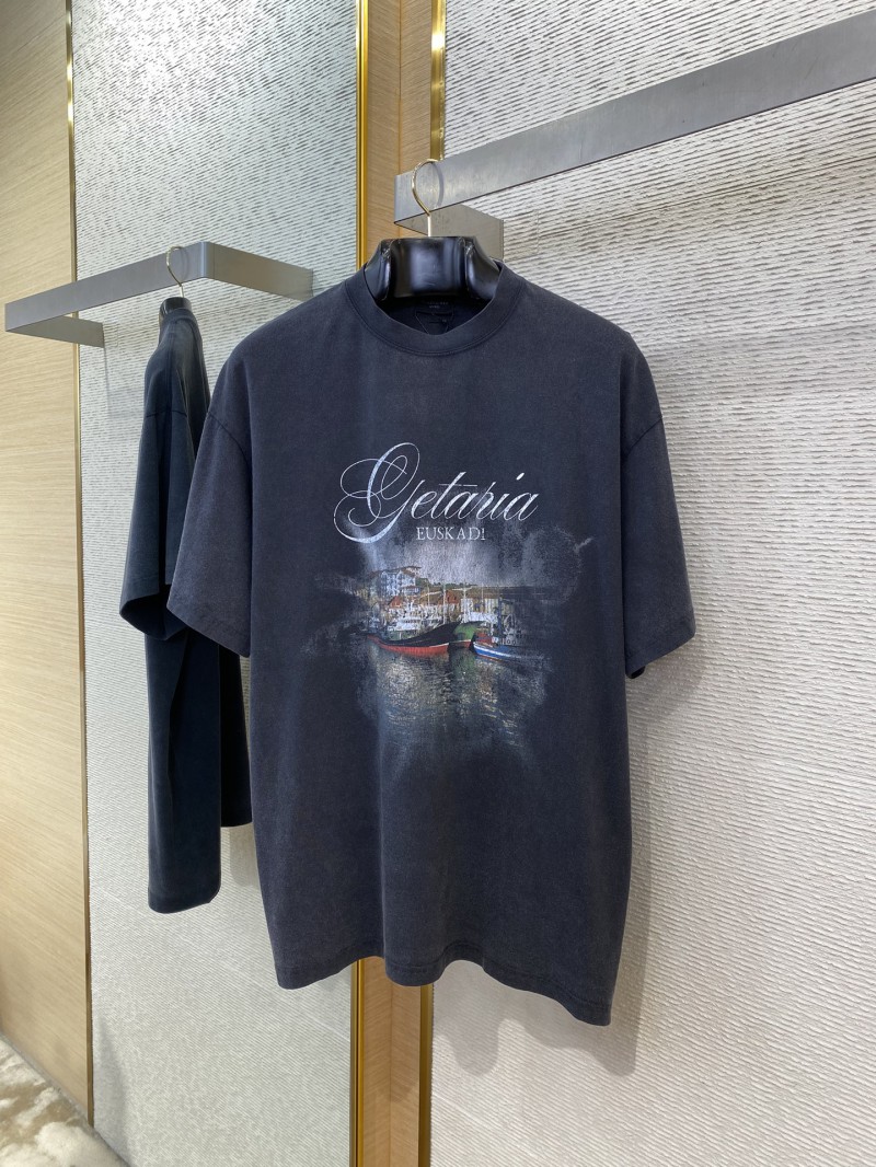 Balenciaga Grunya Small Town Washed Sail Short Sleeve T-Shirt 4