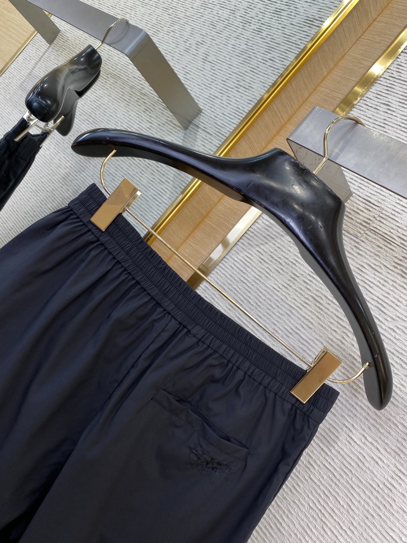 Fendi Letter Embroidered Straight Leg Nylon Shorts Black 7