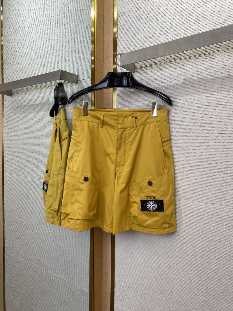 Dior ?? stone island co-branded shorts yellow 4