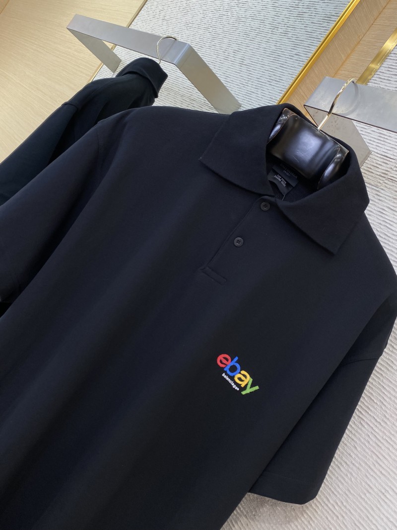 Balenciaga Rainbow Letter Embroidered Polo Shirt 6