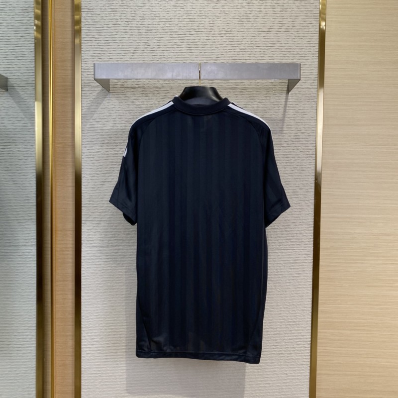 Balenciaga Manchester United Striped Football Short Sleeve T-Shirt 1