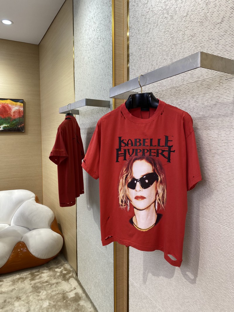 Balenciaga Co-branded Portrait Print Short Sleeve T-Shirt 2