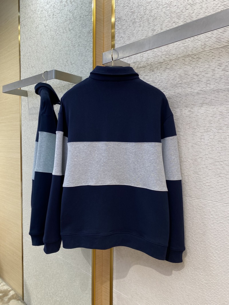 Miu Miu Lapel Embroidered Half Zip Colour Block Sweatshirt 6
