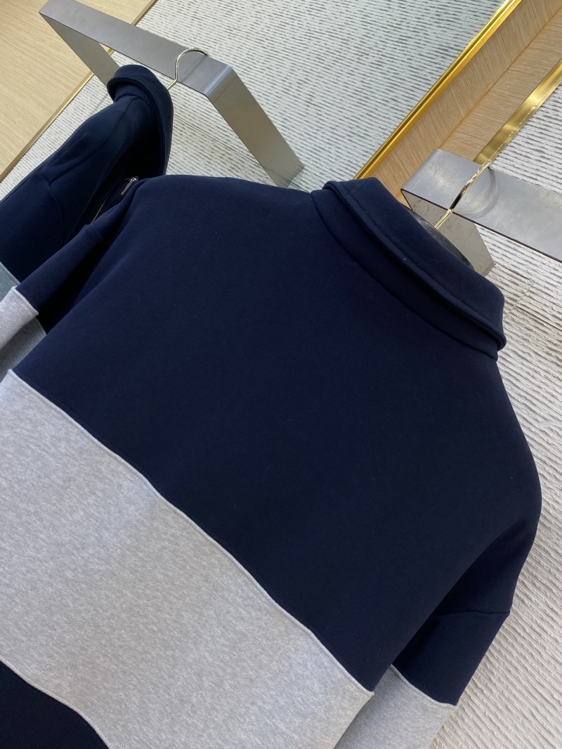 Miu Miu Lapel Embroidered Half Zip Colour Block Sweatshirt 7