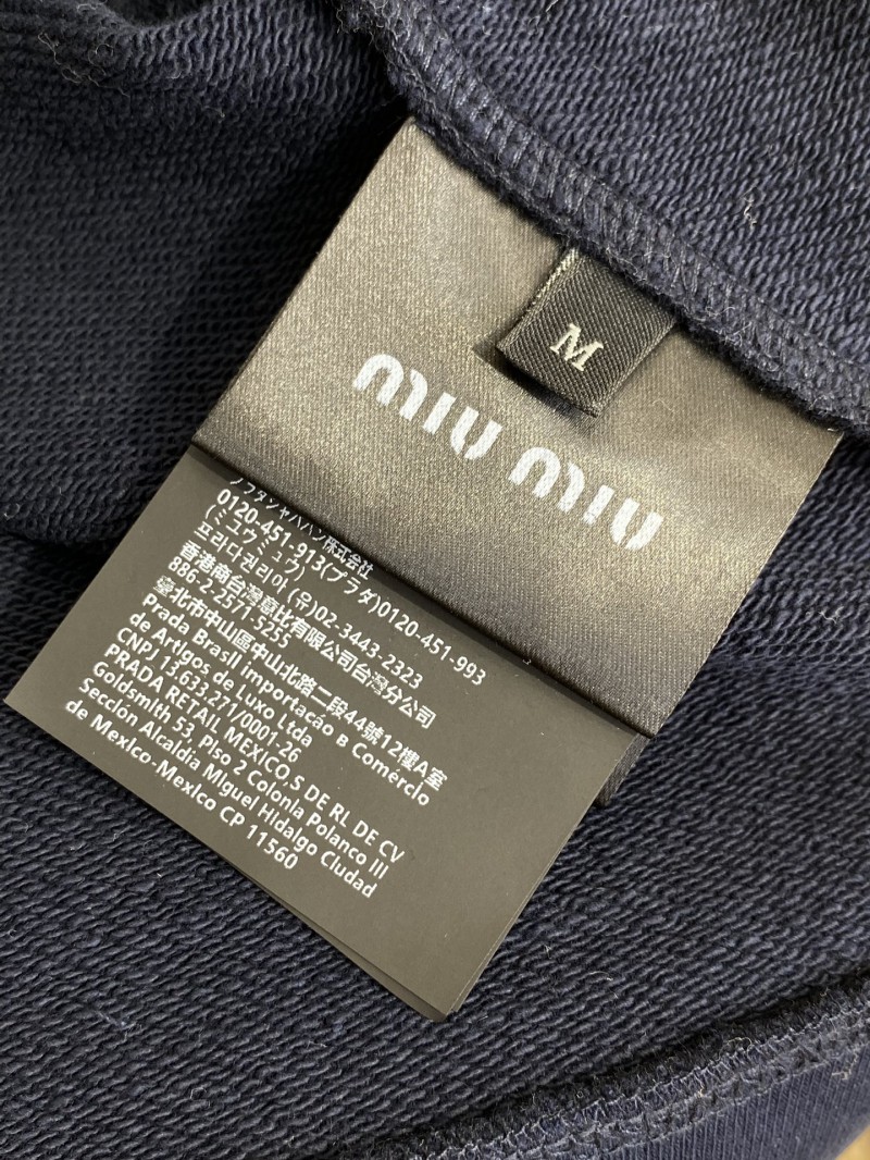 Miu Miu Lapel Embroidered Half Zip Colour Block Sweatshirt 8