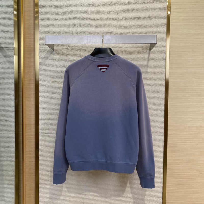 Prada Logo Printed Colour Block Triangle Label Crew Neck Gradient Sweatshirt 1