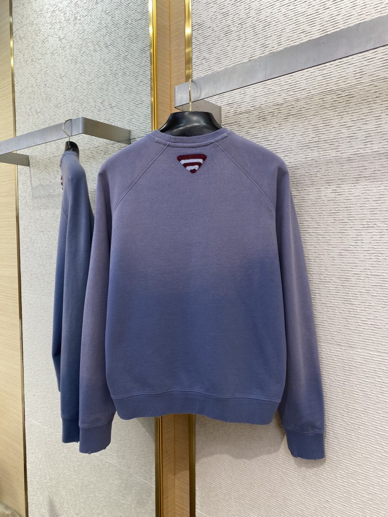 Prada Logo Printed Colour Block Triangle Label Crew Neck Gradient Sweatshirt 6