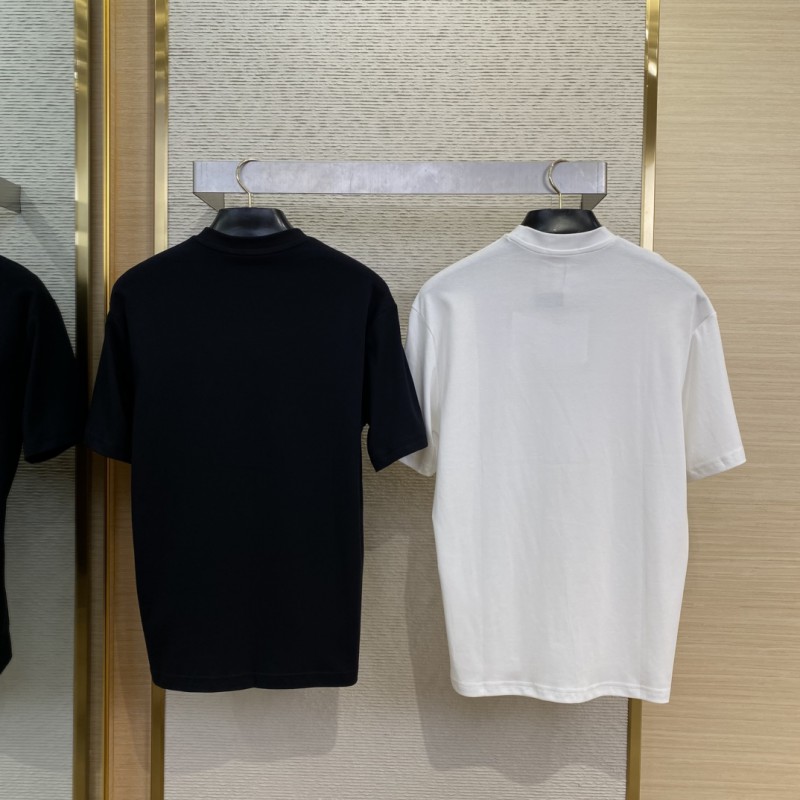 Prada Silicone Alphabet Medallion Short Sleeve T-Shirt White 1