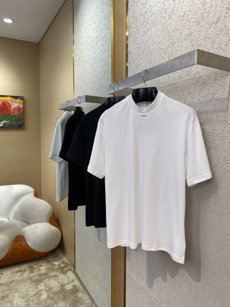 Prada Silicone Alphabet Medallion Short Sleeve T-Shirt White 2