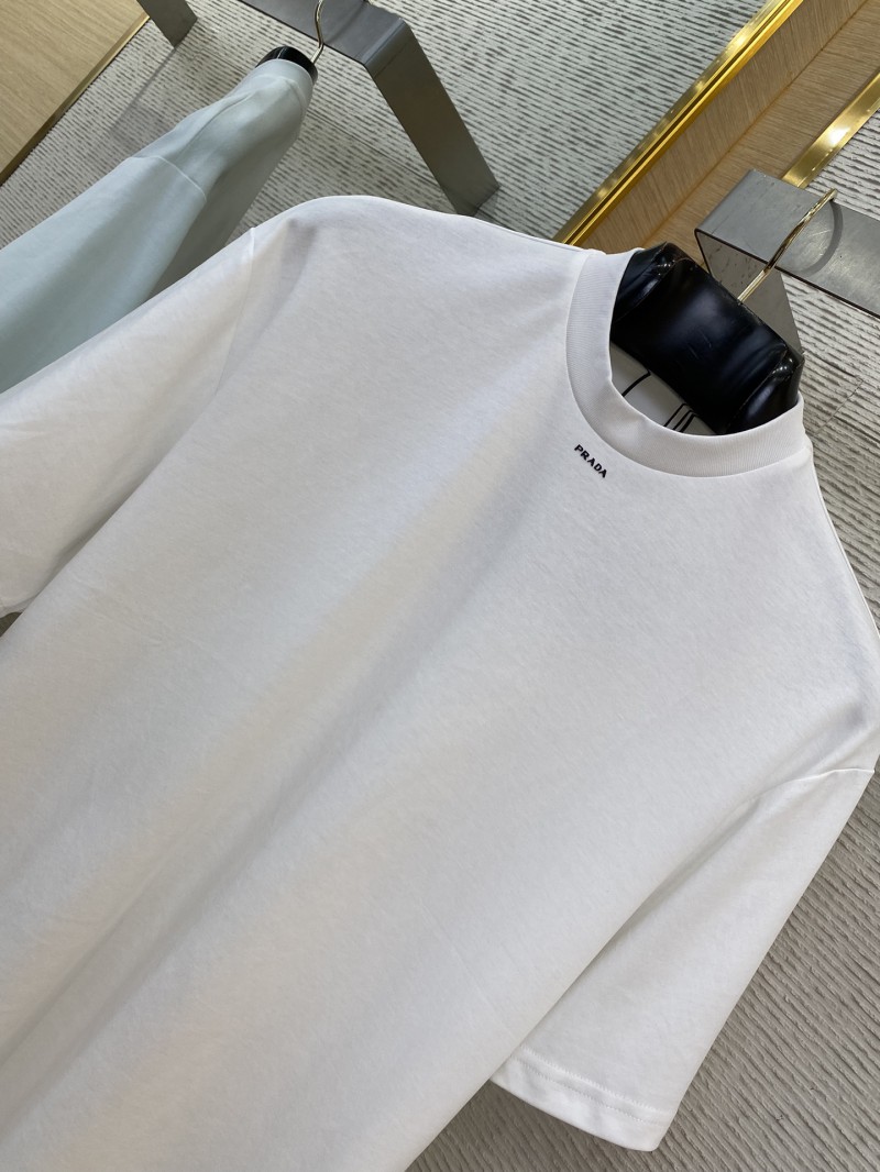 Prada Silicone Alphabet Medallion Short Sleeve T-Shirt White 5