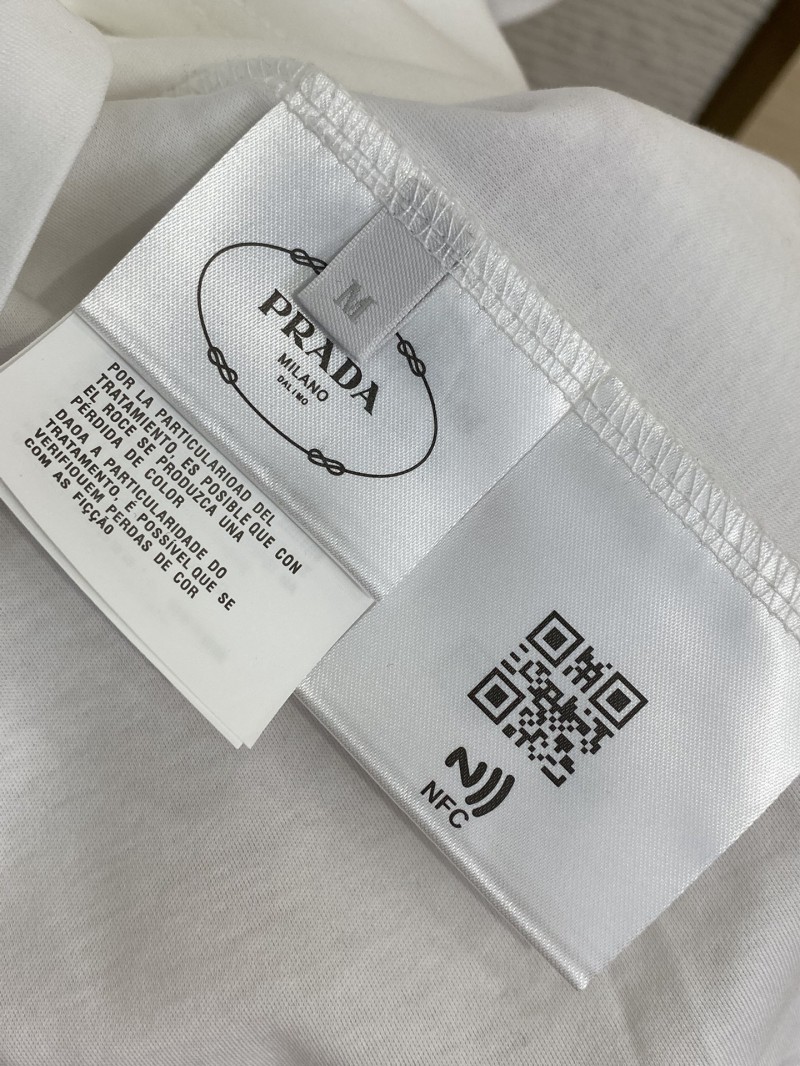 Prada Silicone Alphabet Medallion Short Sleeve T-Shirt White 8