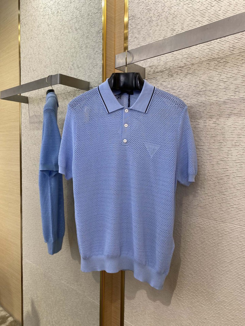 Prada logo cut-out polo shirt with lapel collar1 4