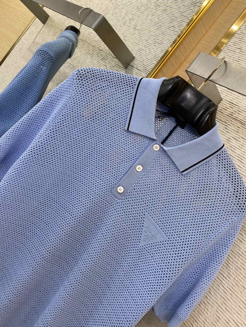 Prada logo cut-out polo shirt with lapel collar1 5
