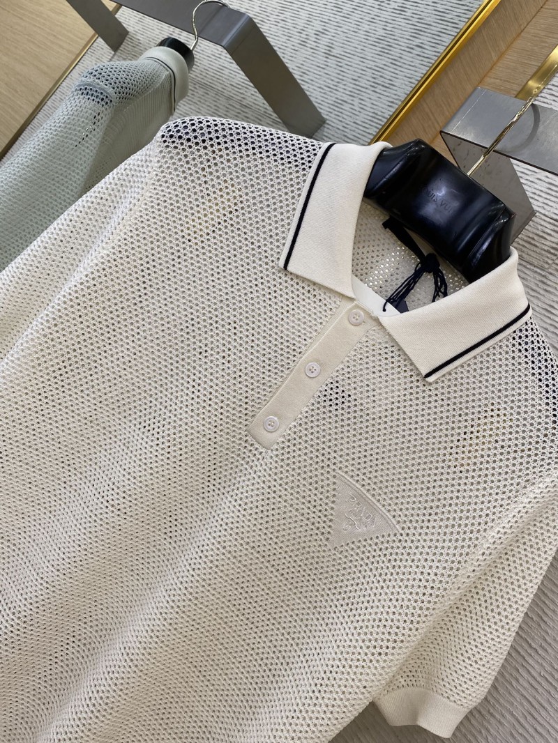 Prada logo cut-out polo shirt with lapel collar2 5