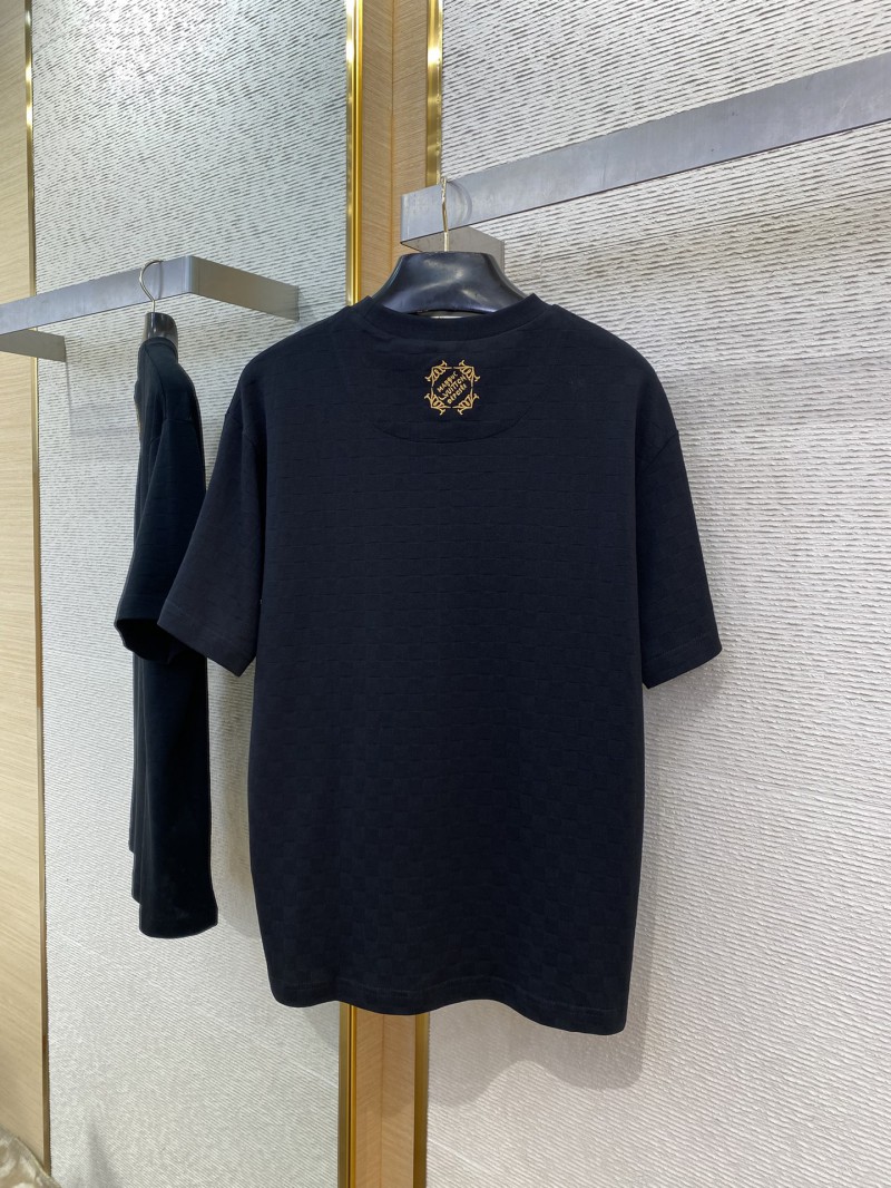 LV Gold Frame Embroidery Round Neck Short Sleeve T-Shirt 6