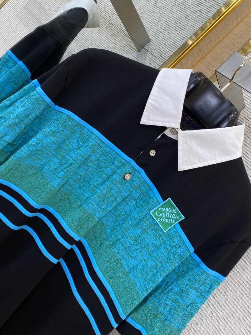 LV turndown collar jacquard short sleeve polo shirt 5