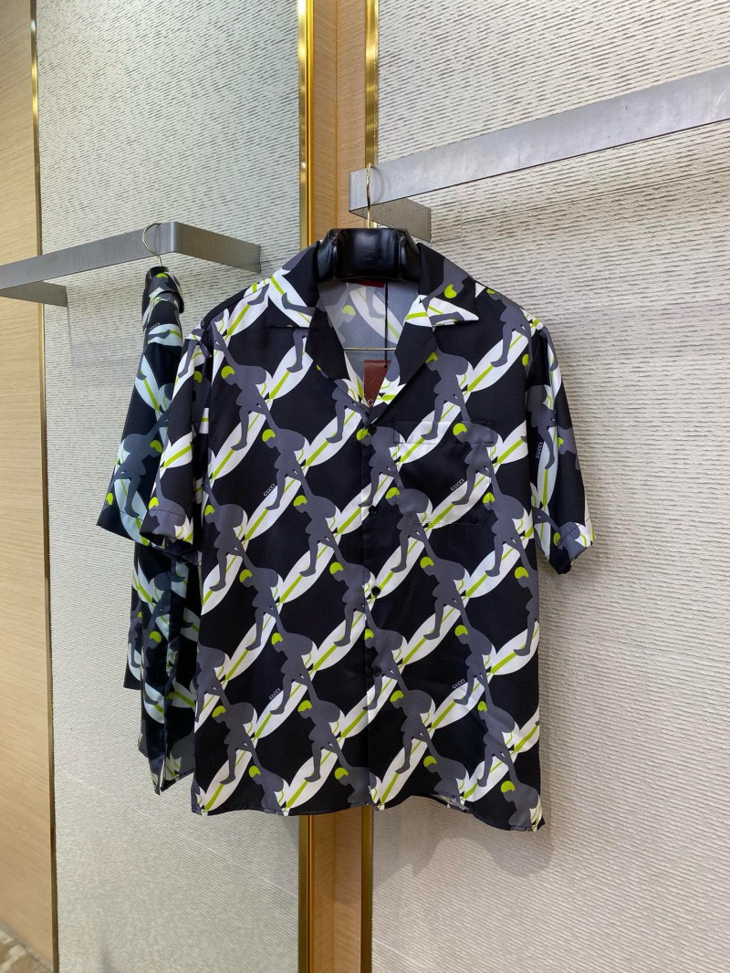 Gucci Surf Print Silk Short Sleeve Shirt 4
