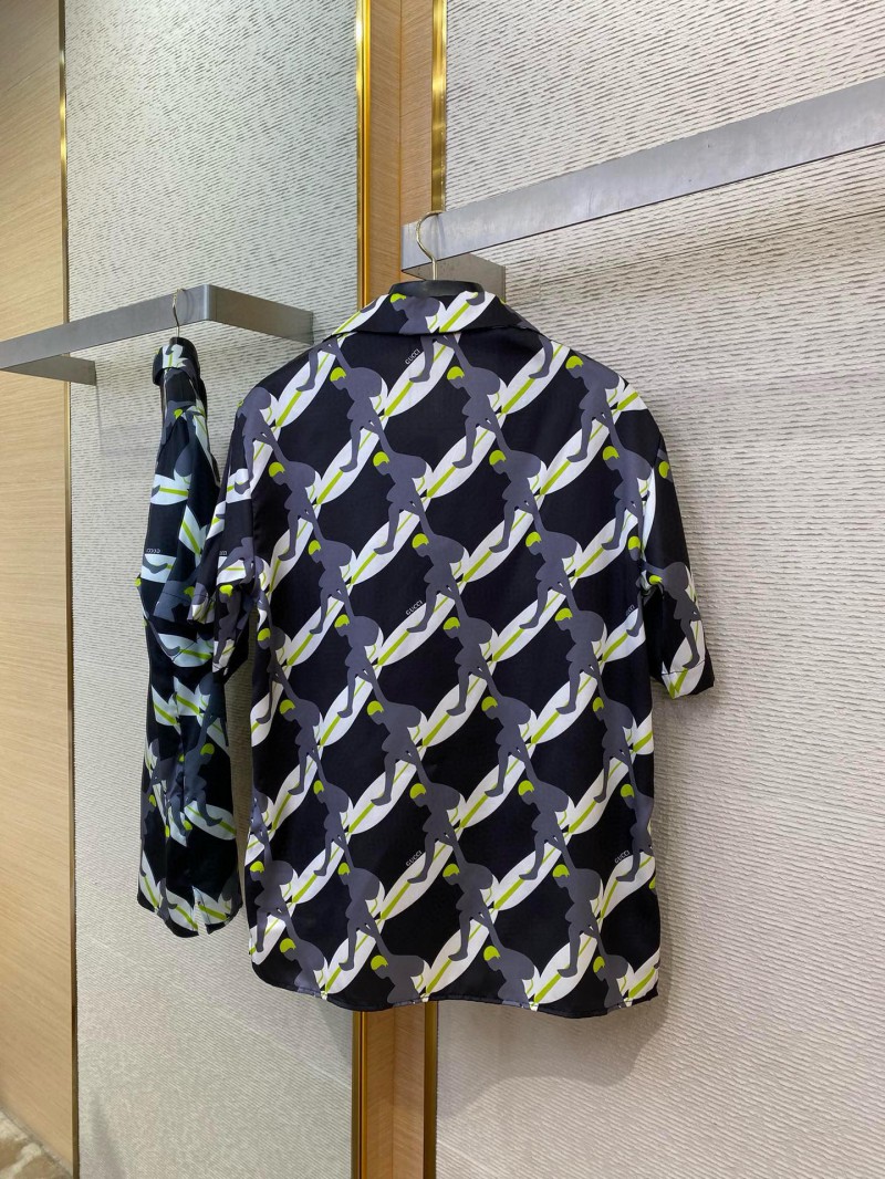 Gucci Surf Print Silk Short Sleeve Shirt 6