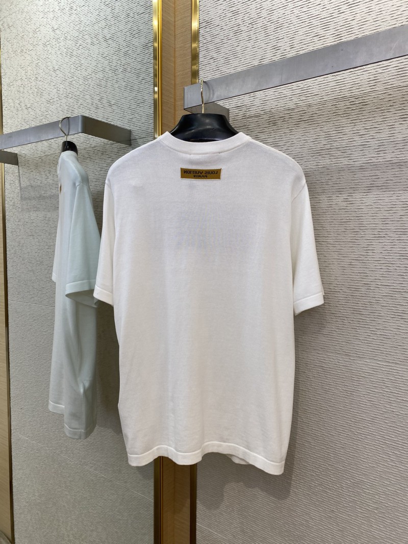 LV Leopard Letter Appliqu?? Short Sleeve Crew Neck T-Shirt 6