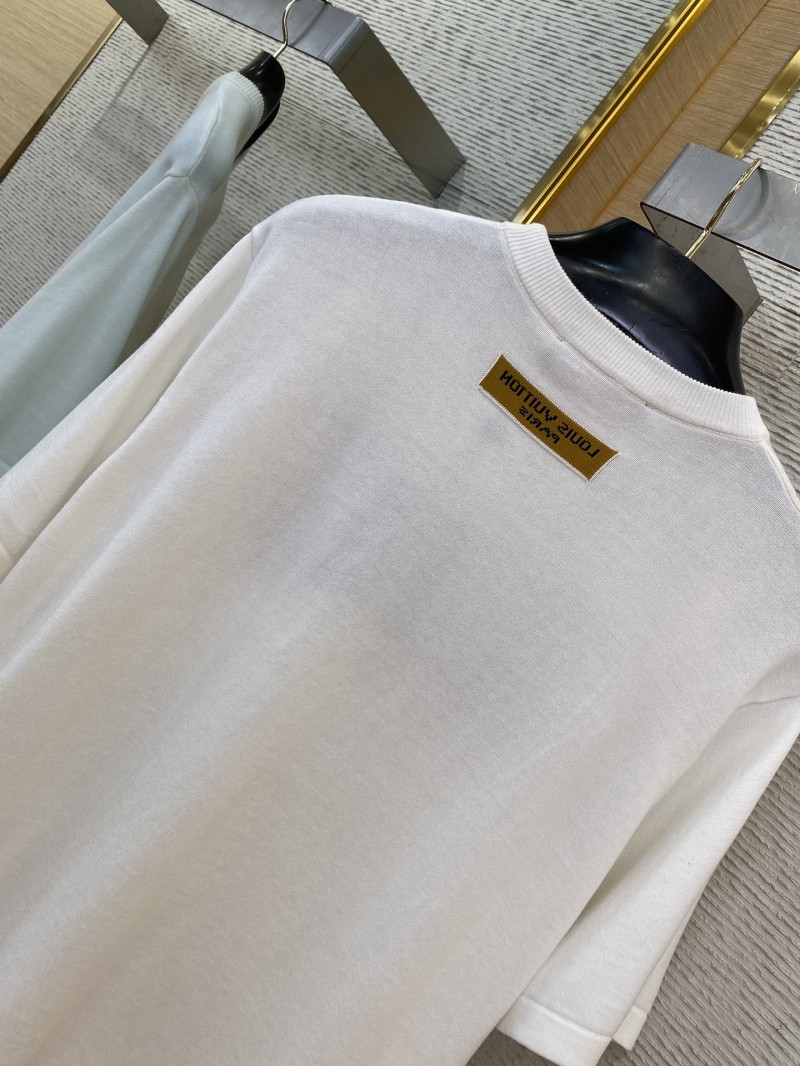 LV Leopard Letter Appliqu?? Short Sleeve Crew Neck T-Shirt 7