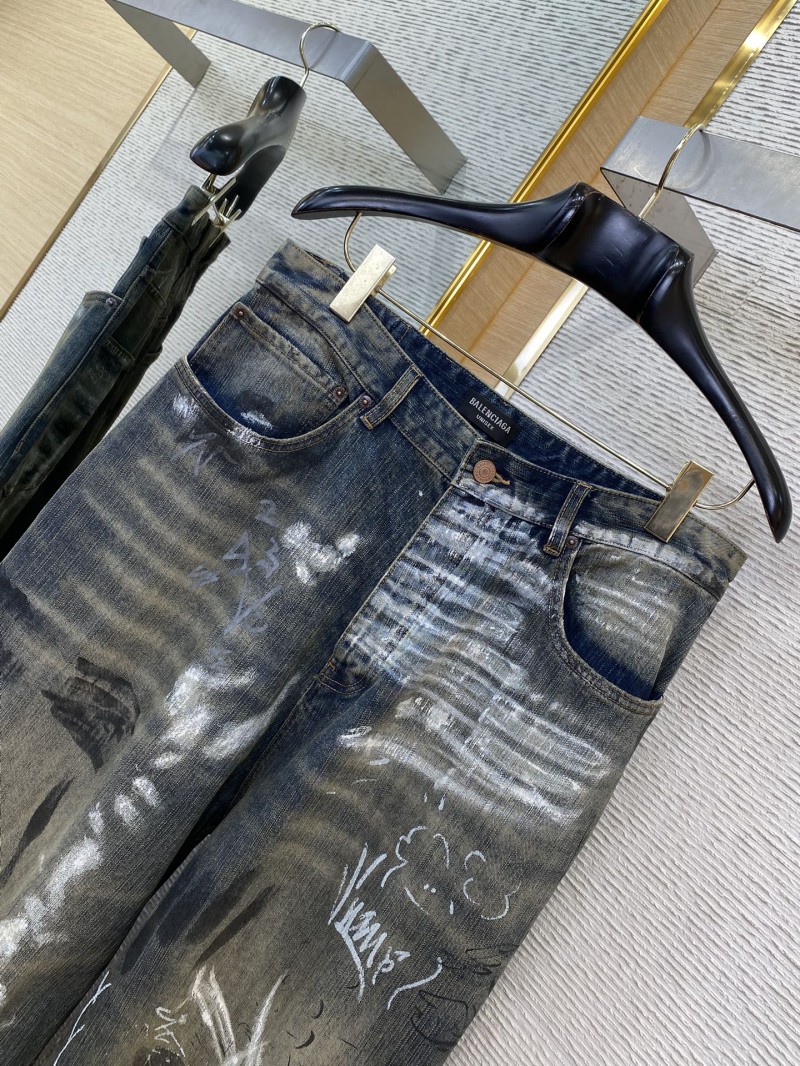 Balenciaga hand-painted washed baggy jeans 5
