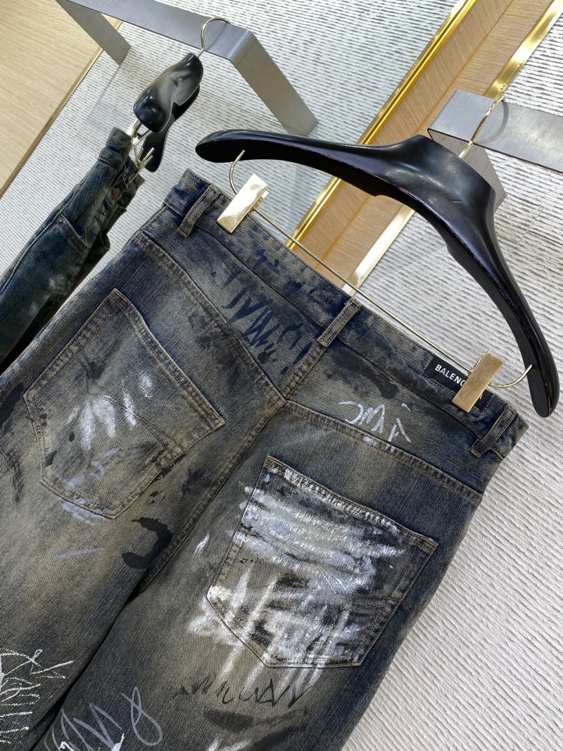 Balenciaga hand-painted washed baggy jeans 7