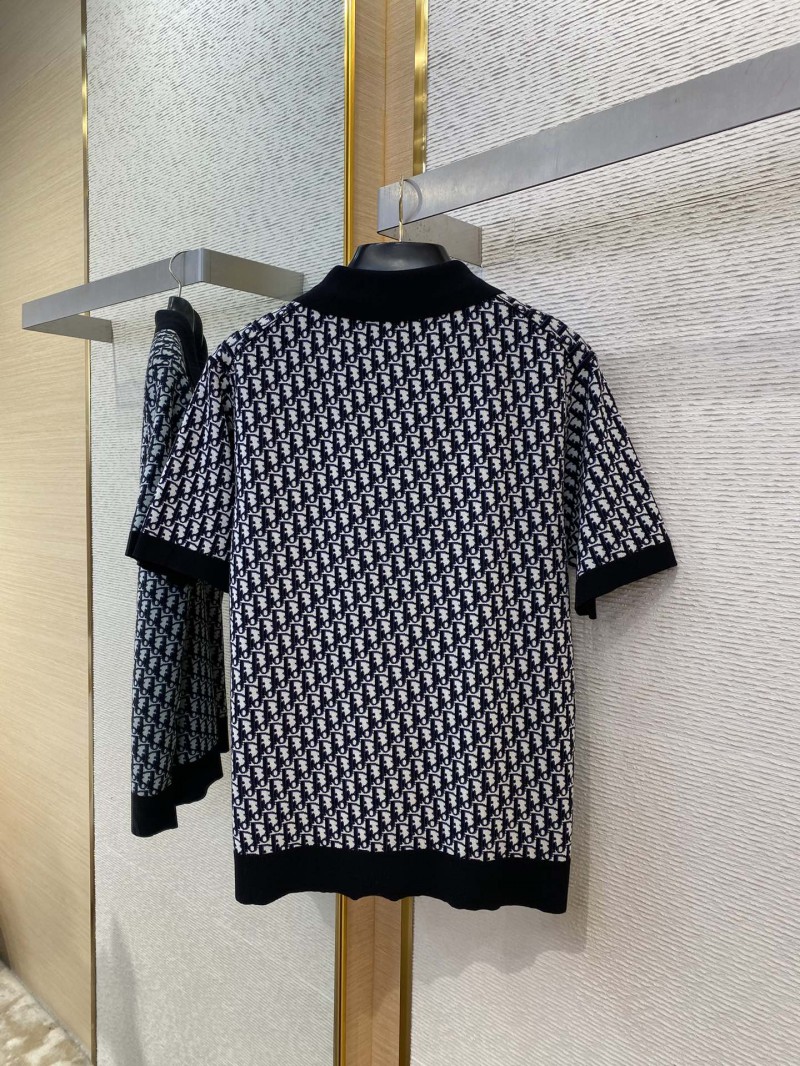 Dior Knitted Jacquard Polo Shirt Black 6